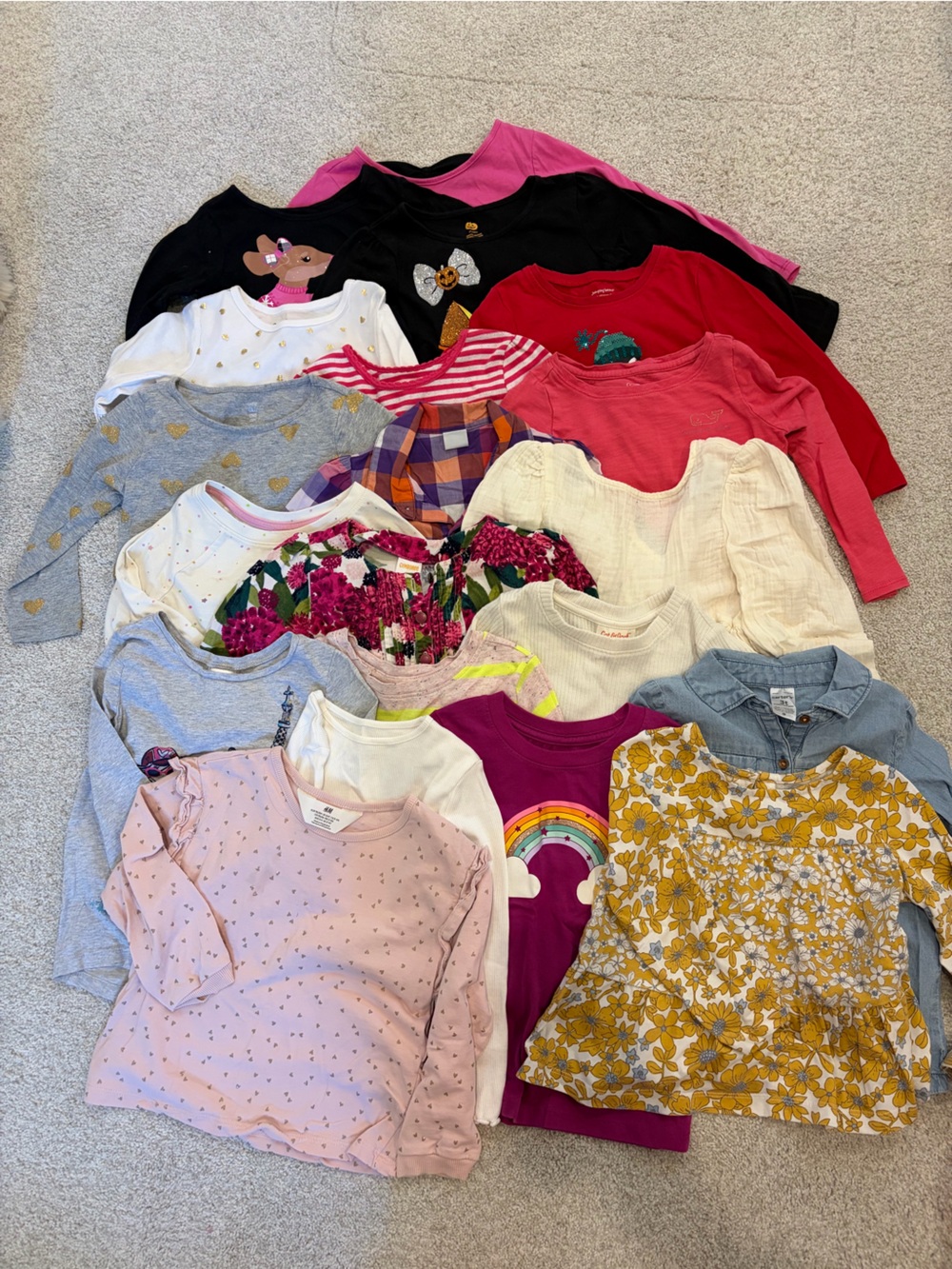 Girls 3T Bundle - Pink, Yellow, Red, Floral